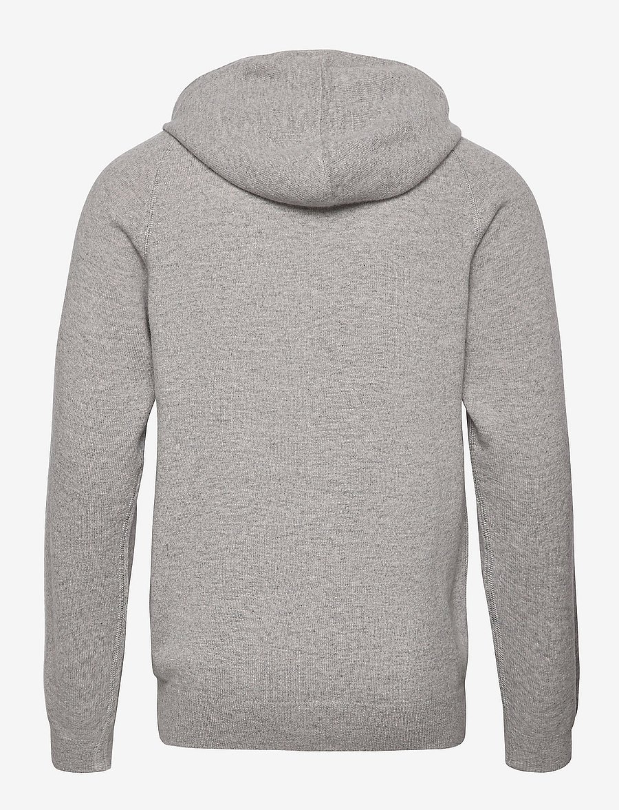 Davida Cashmere - Man Hood - pullover mit durchgehendem reißverschluss - light grey - 2