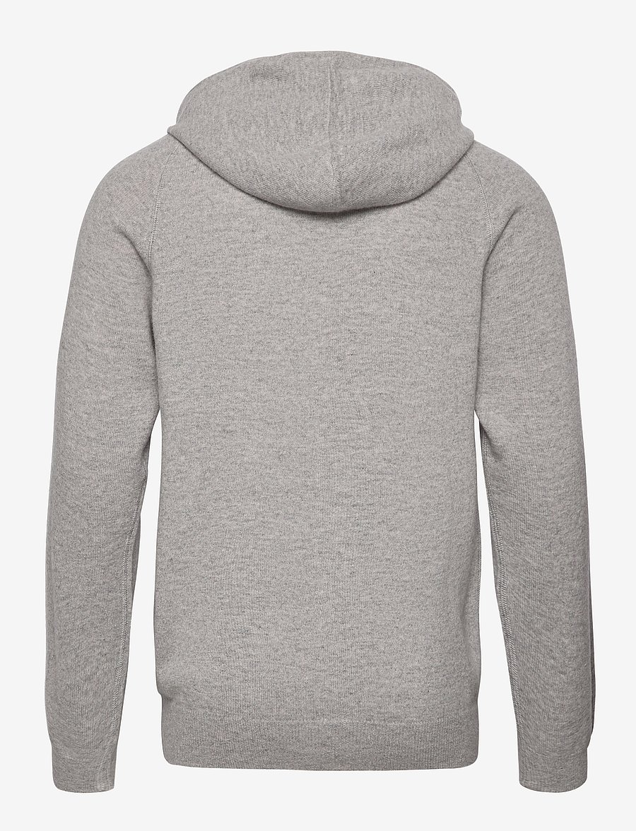 Davida Cashmere - Man Hood - pullover mit durchgehendem reißverschluss - light grey - 2
