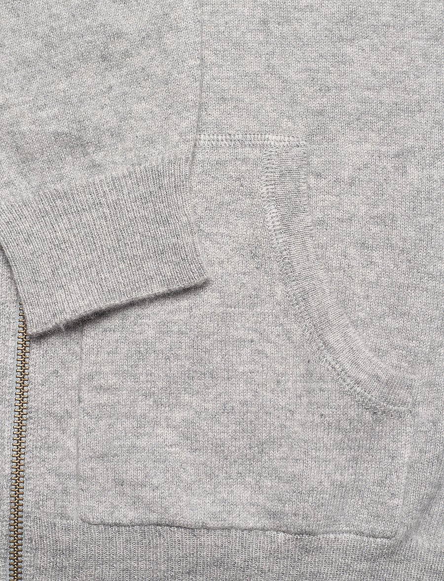 Davida Cashmere - Man Hood - pullover mit durchgehendem reißverschluss - light grey - 5