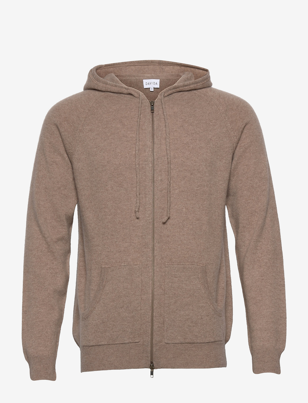 Davida Cashmere - Man Hood - pullover mit durchgehendem reißverschluss - mink - 0