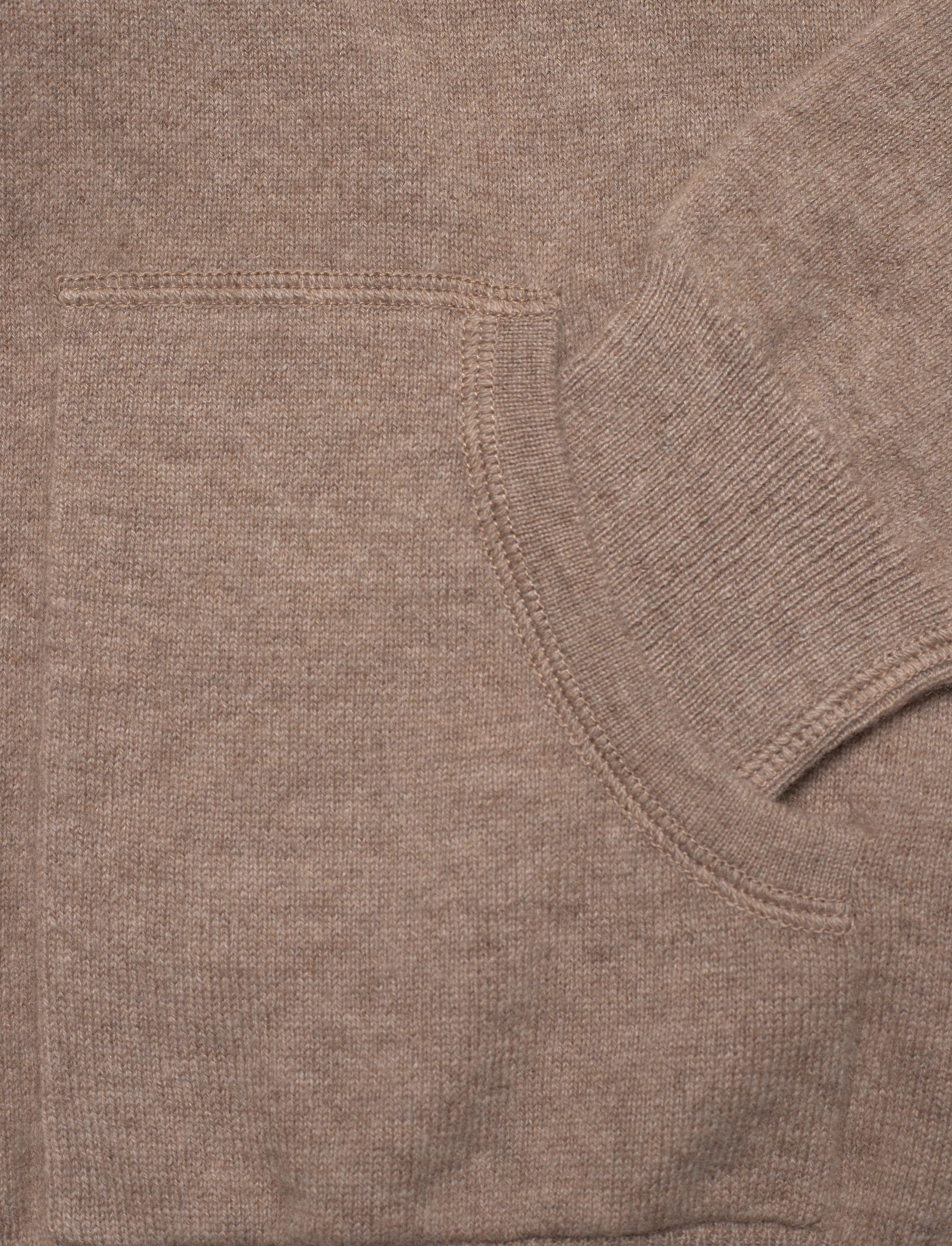 Davida Cashmere - Man Hood - pullover mit durchgehendem reißverschluss - mink - 3