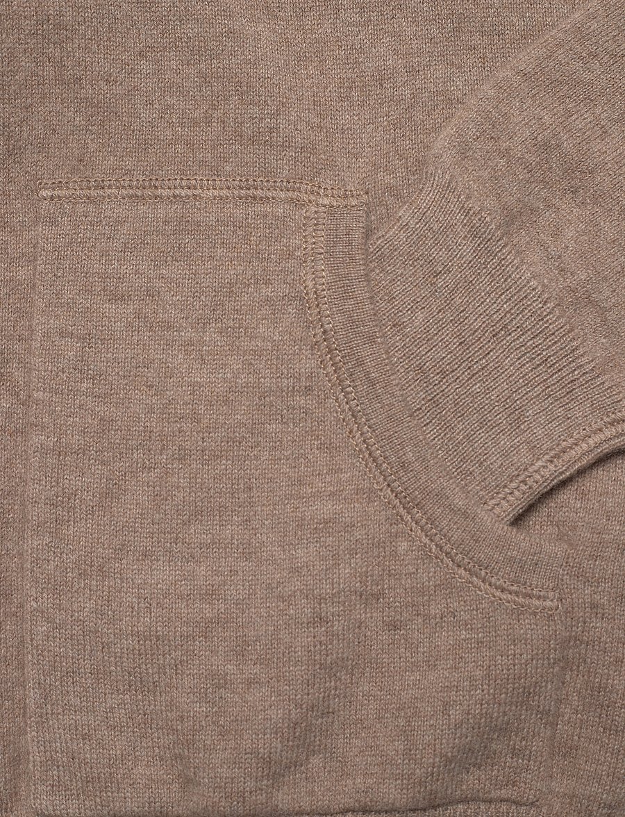 Davida Cashmere - Man Hood - pullover mit durchgehendem reißverschluss - mink - 3