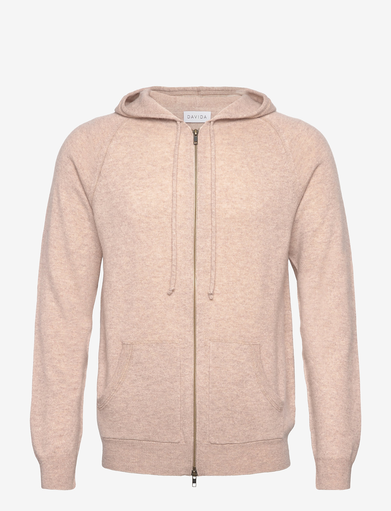 Davida Cashmere - Man Hood - full zip jumpers - sand - 0