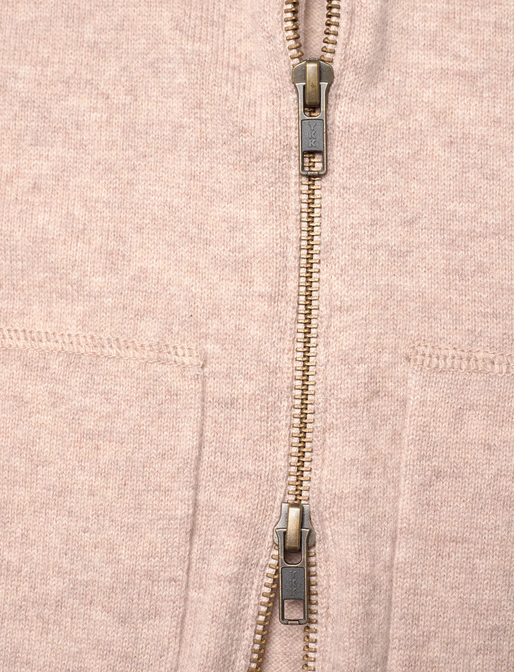 Davida Cashmere - Man Hood - neuleet joissa kokopitkä vetoketju - sand - 4