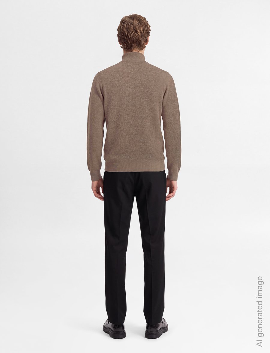 Davida Cashmere - man full zip - lukuga džemprid - cacao - 4