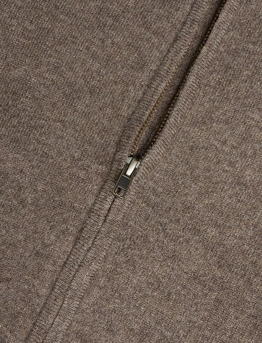 Davida Cashmere - man full zip - full zip tröjor - cacao - 3
