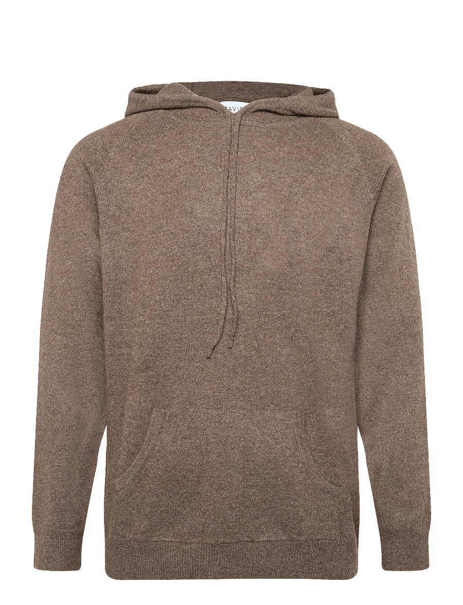 Davida Cashmere - man front pocket hoodie - kapuutsiga pusad - cacao - 0