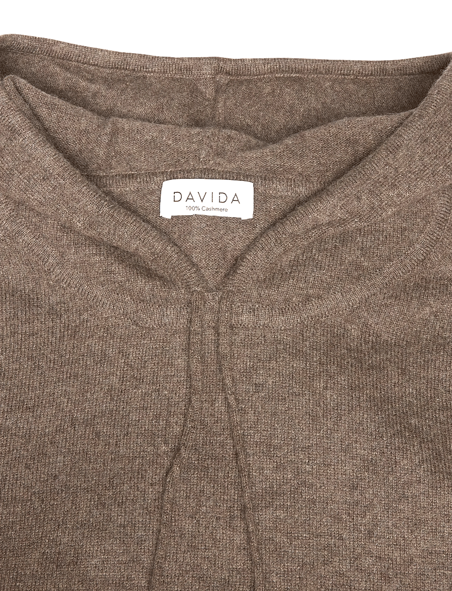 Davida Cashmere - man front pocket hoodie - kapuutsiga pusad - cacao - 2