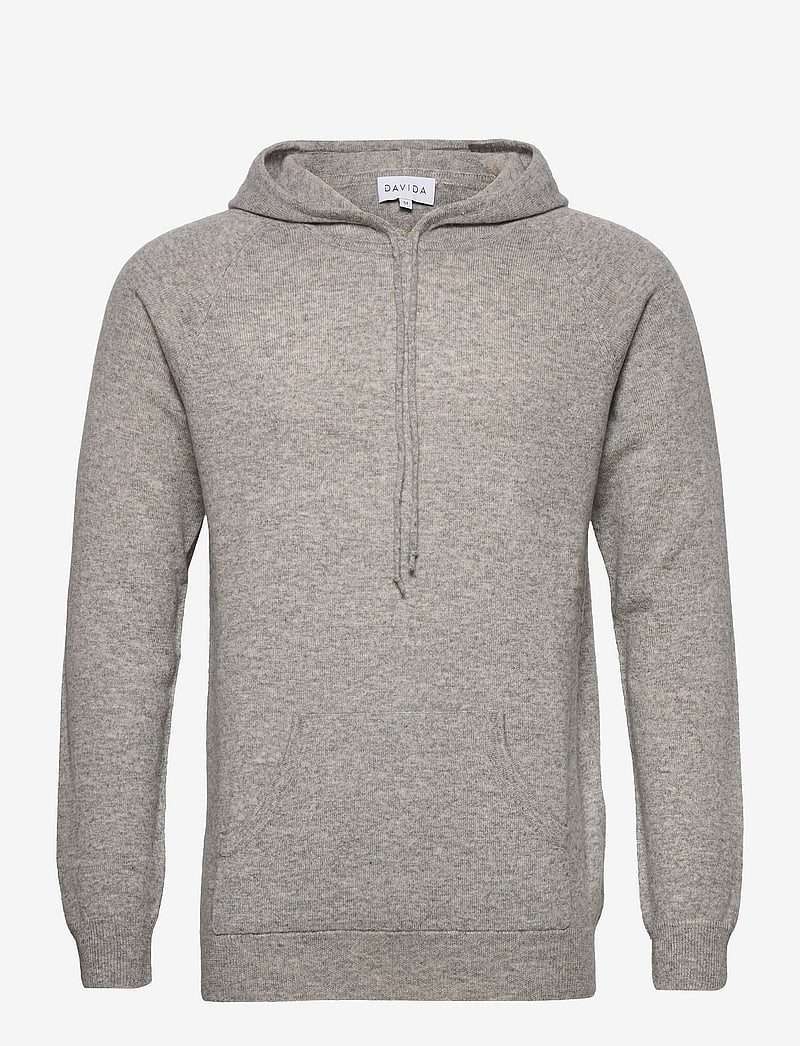 Davida Cashmere - Man Front Pocket Hoodie - kapuutsiga dressipluusid - light grey - 0