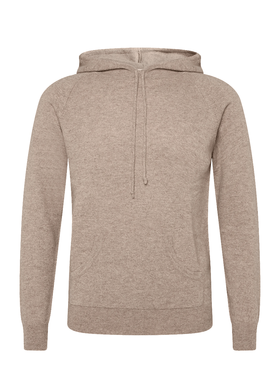 Davida Cashmere - man front pocket hoodie - kapuutsiga pusad - mink - 0