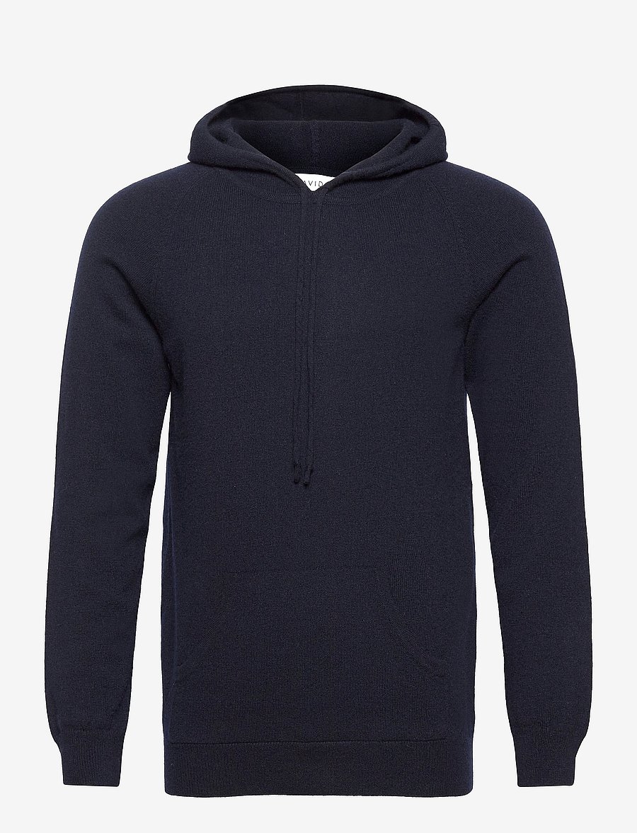 Davida Cashmere - man front pocket hoodie - hoodies - navy - 0