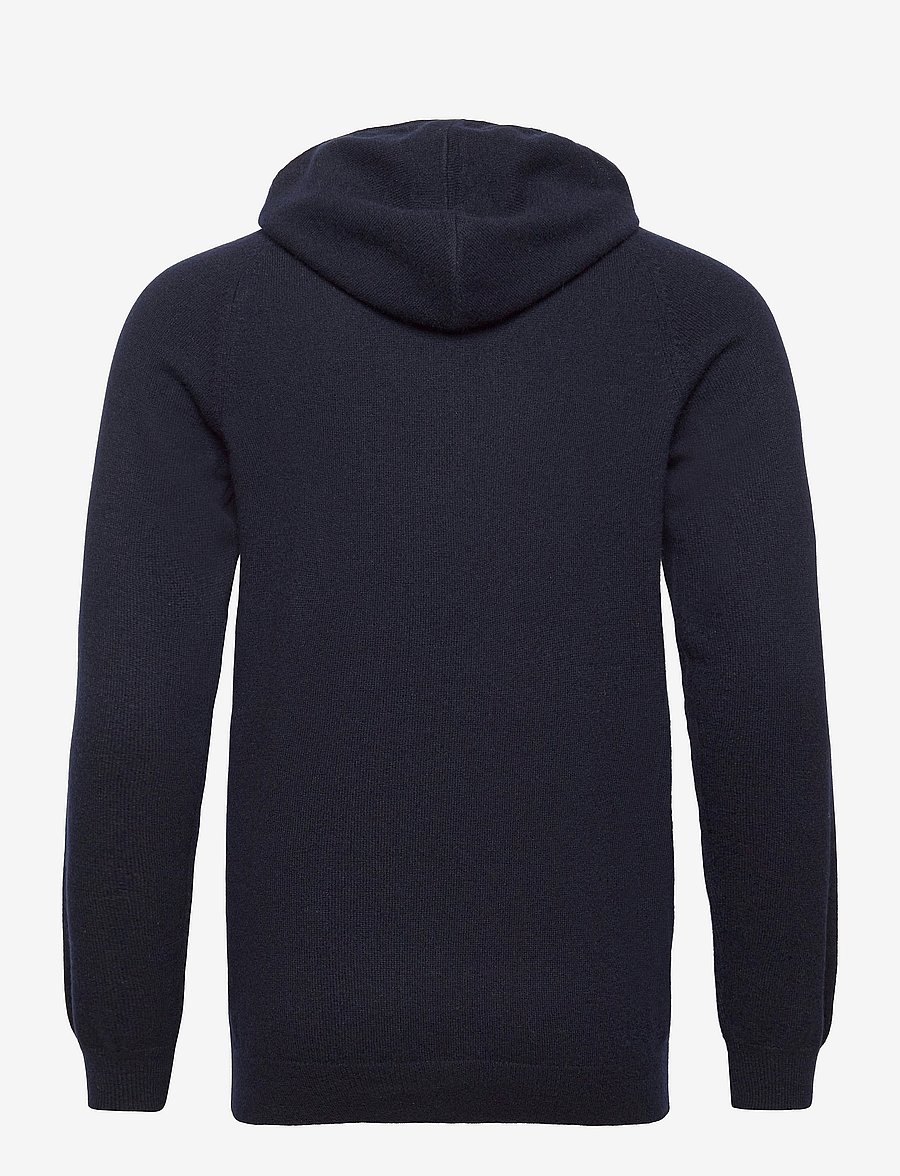 Davida Cashmere - man front pocket hoodie - hoodies - navy - 1
