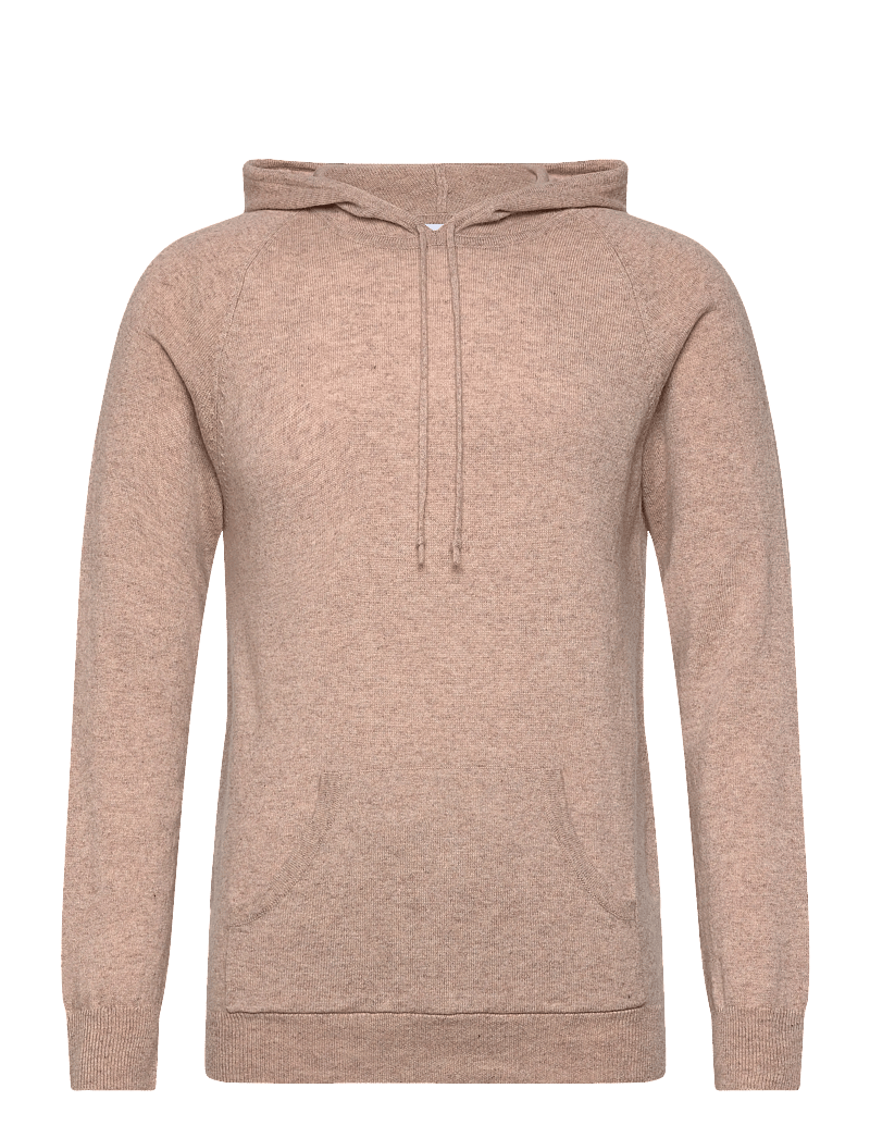 Davida Cashmere - Man Front Pocket Hoodie - hættetrøjer - sand - 0