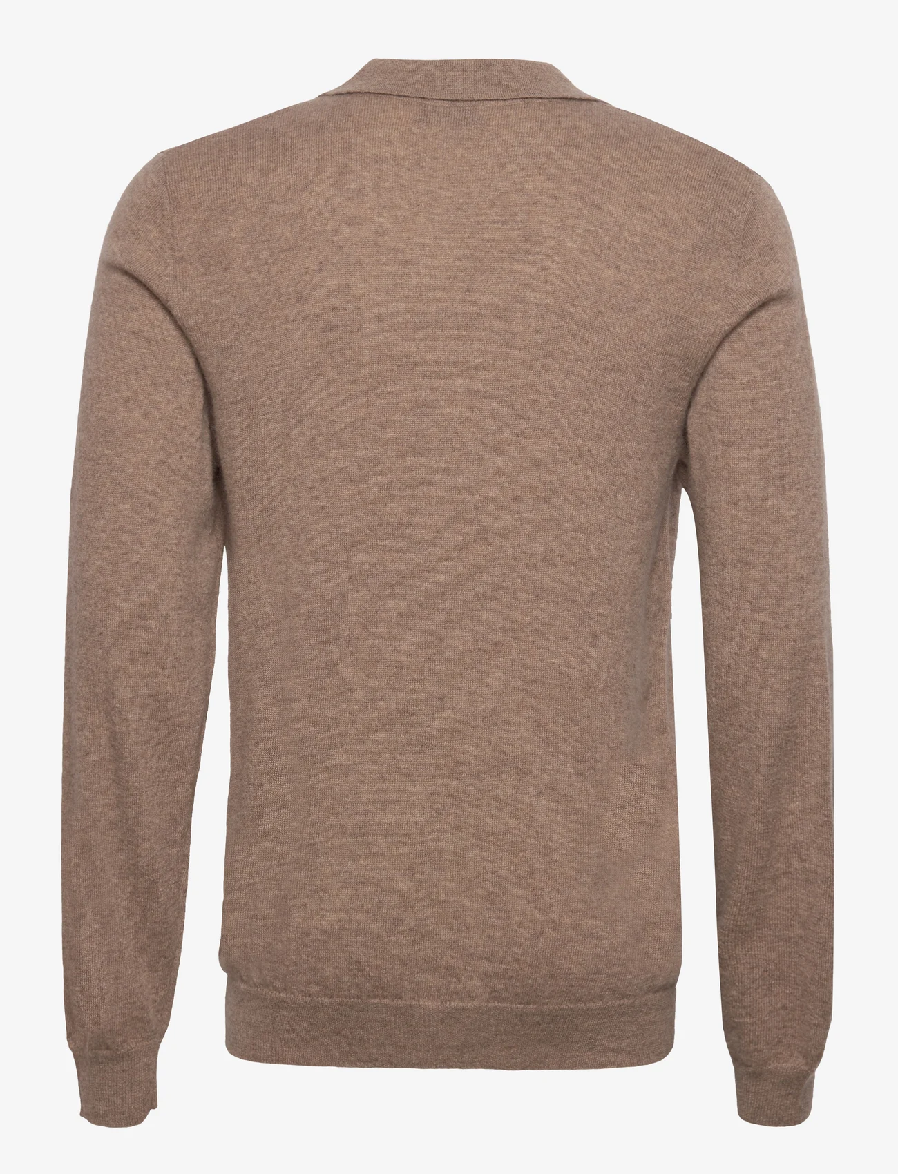 Davida Cashmere - Man Open Collar Sweater - polostrik - mink - 1