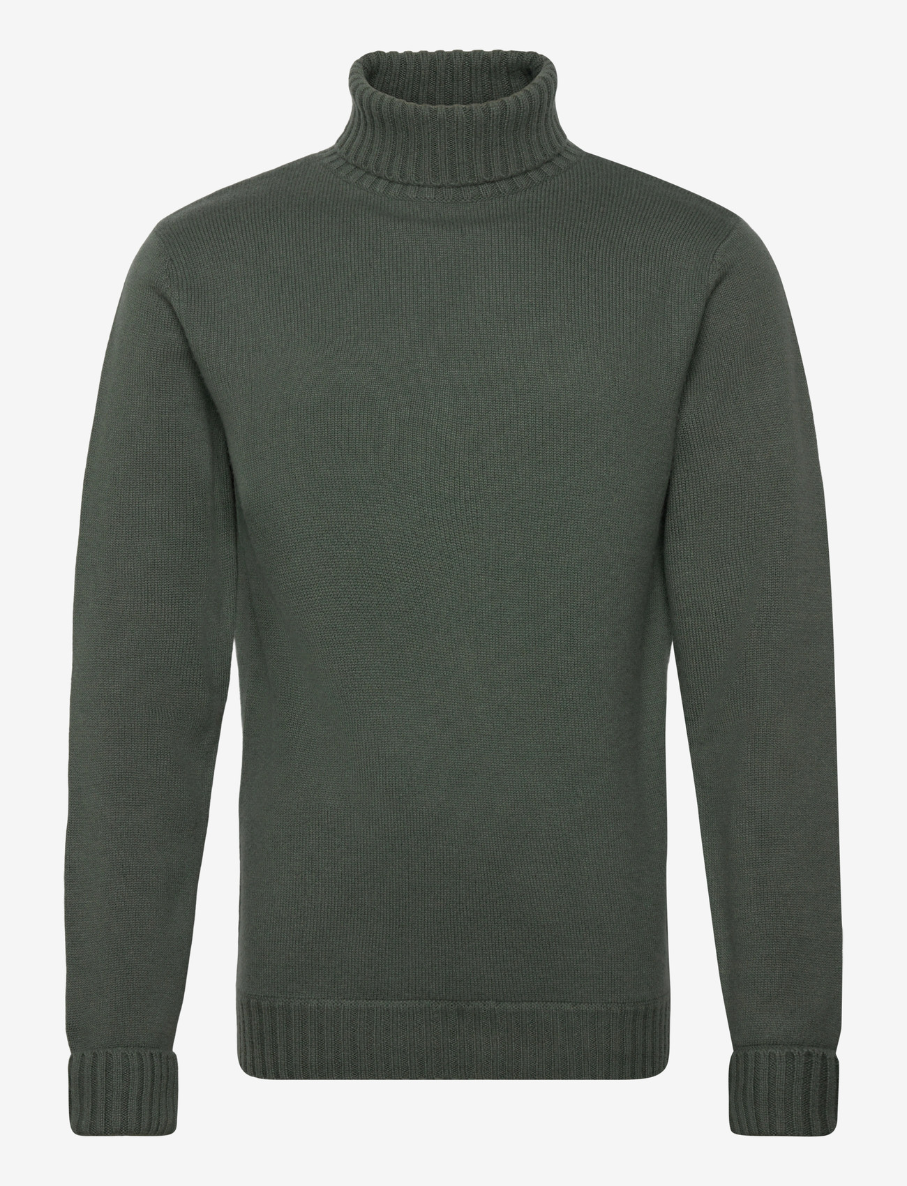 Davida Cashmere - Man Chunky Roll Neck Sweater - rullekraver - army green - 1