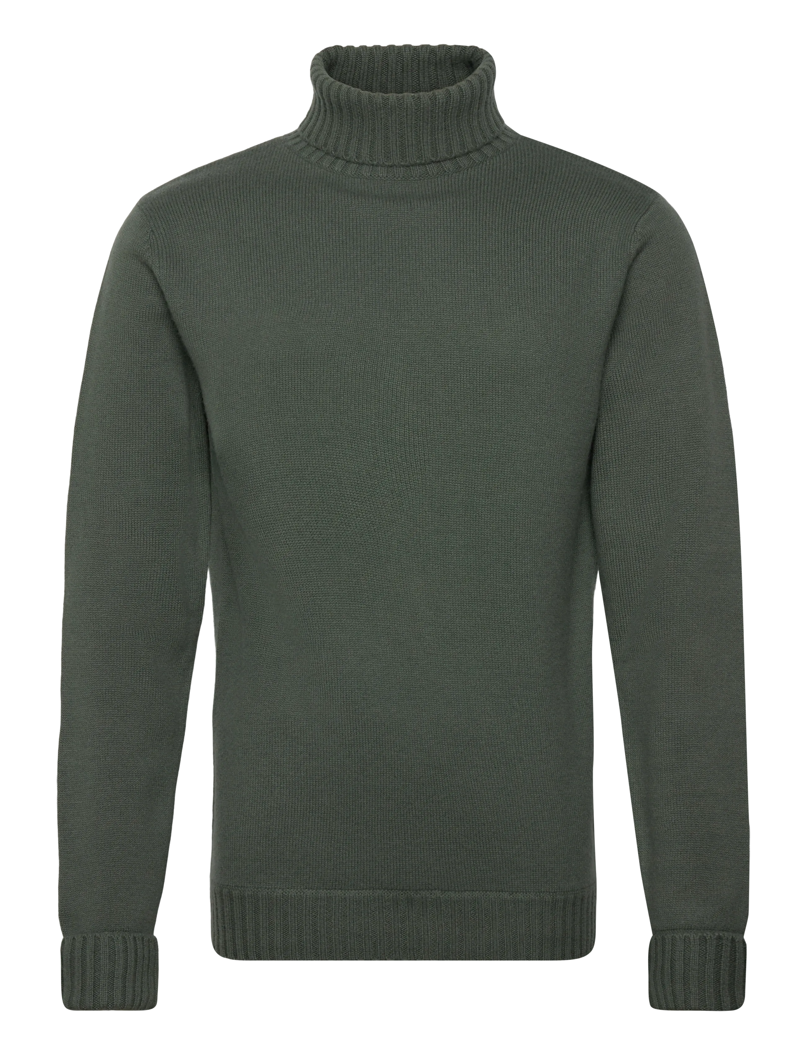 Davida Cashmere Man Chunky Roll Neck Sweater - Clothing - ARMY GREEN / khaki/green