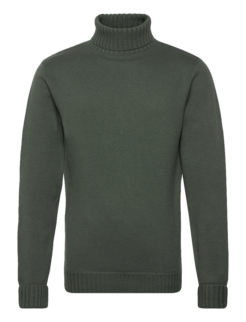 Davida Cashmere - Man Chunky Roll Neck Sweater - rullekraver - army green - 1