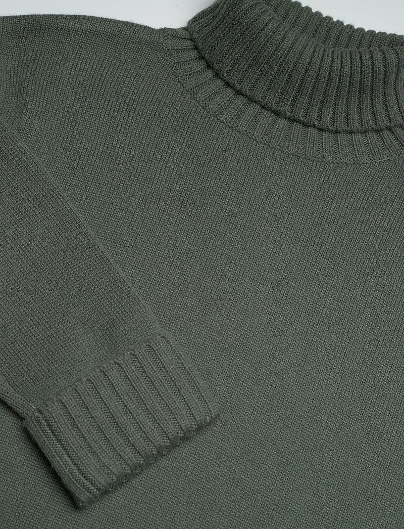 Davida Cashmere - Man Chunky Roll Neck Sweater - rullekraver - army green - 5