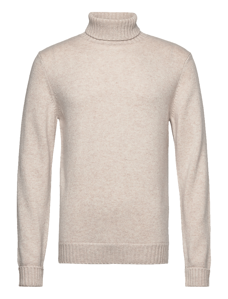 Davida Cashmere - Man Chunky Roll Neck Sweater - rollkragen - light beige - 0