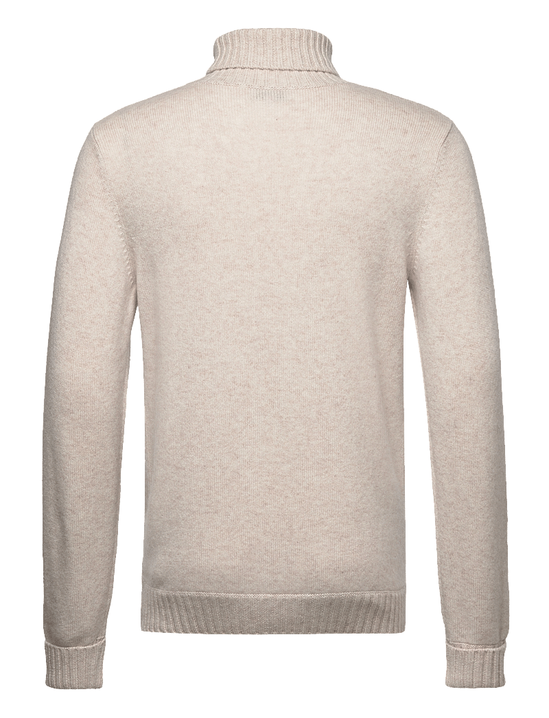 Davida Cashmere - Man Chunky Roll Neck Sweater - rollkragen - light beige - 1