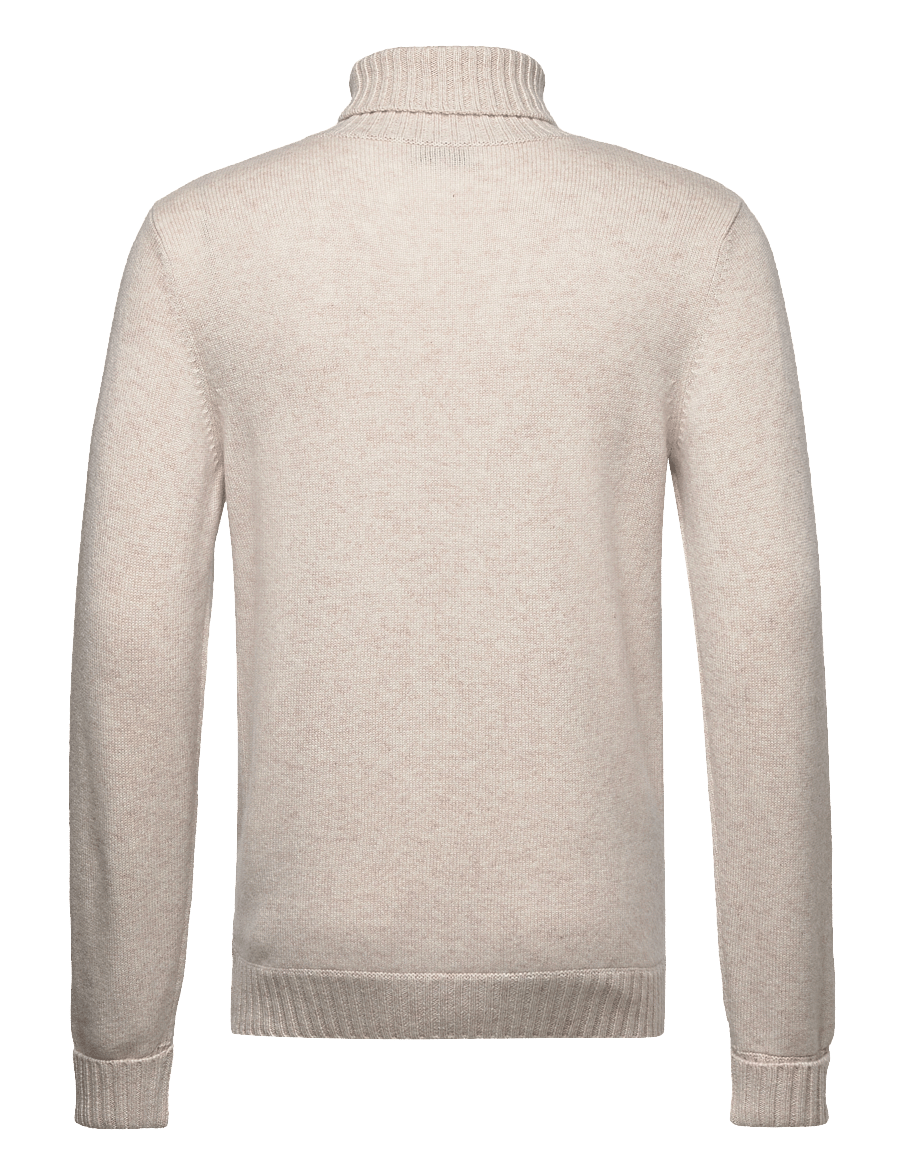 Davida Cashmere - Man Chunky Roll Neck Sweater - turtlenecks - light beige - 1