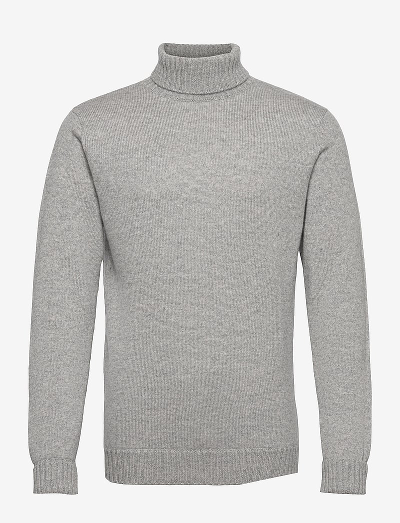 Davida Cashmere - Man Chunky Roll Neck Sweater - rullekraver - light grey - 0