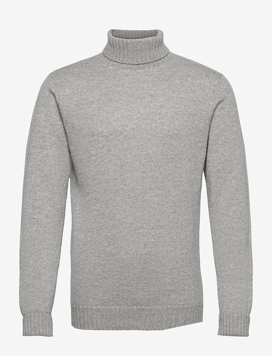 Davida Cashmere - Man Chunky Roll Neck Sweater - polokrage - light grey - 0