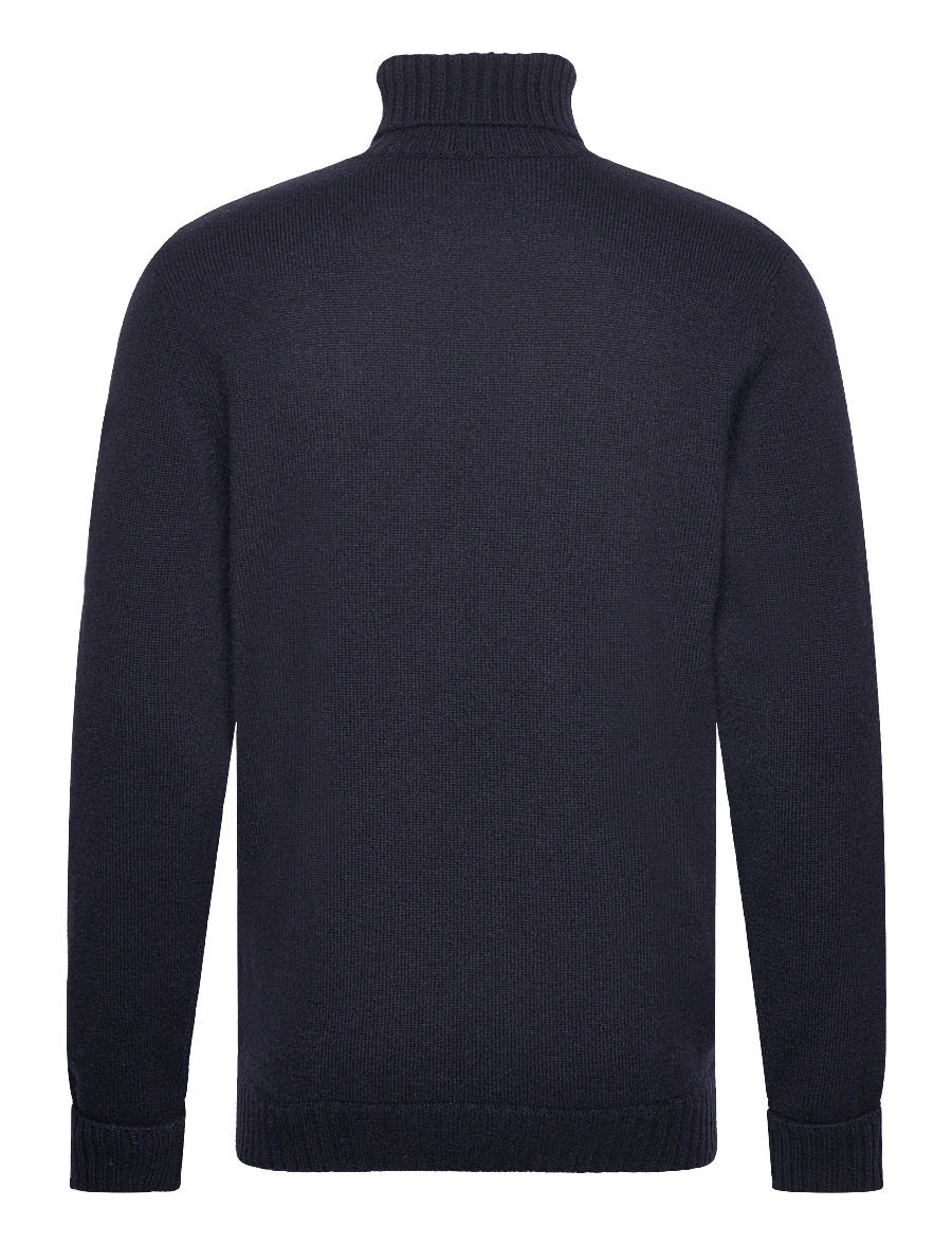Davida Cashmere - man chunky roll neck sweater - shop efter anledning - navy - 1