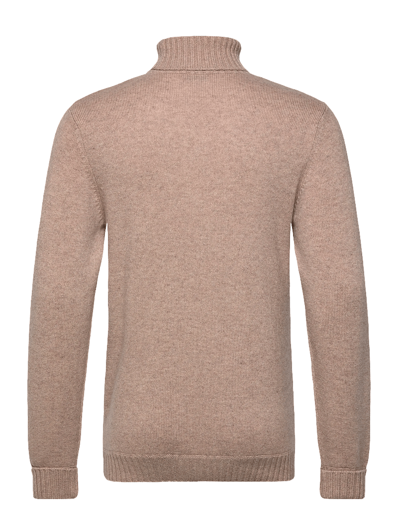 Davida Cashmere - Man Chunky Roll Neck Sweater - polokrage - sand - 1