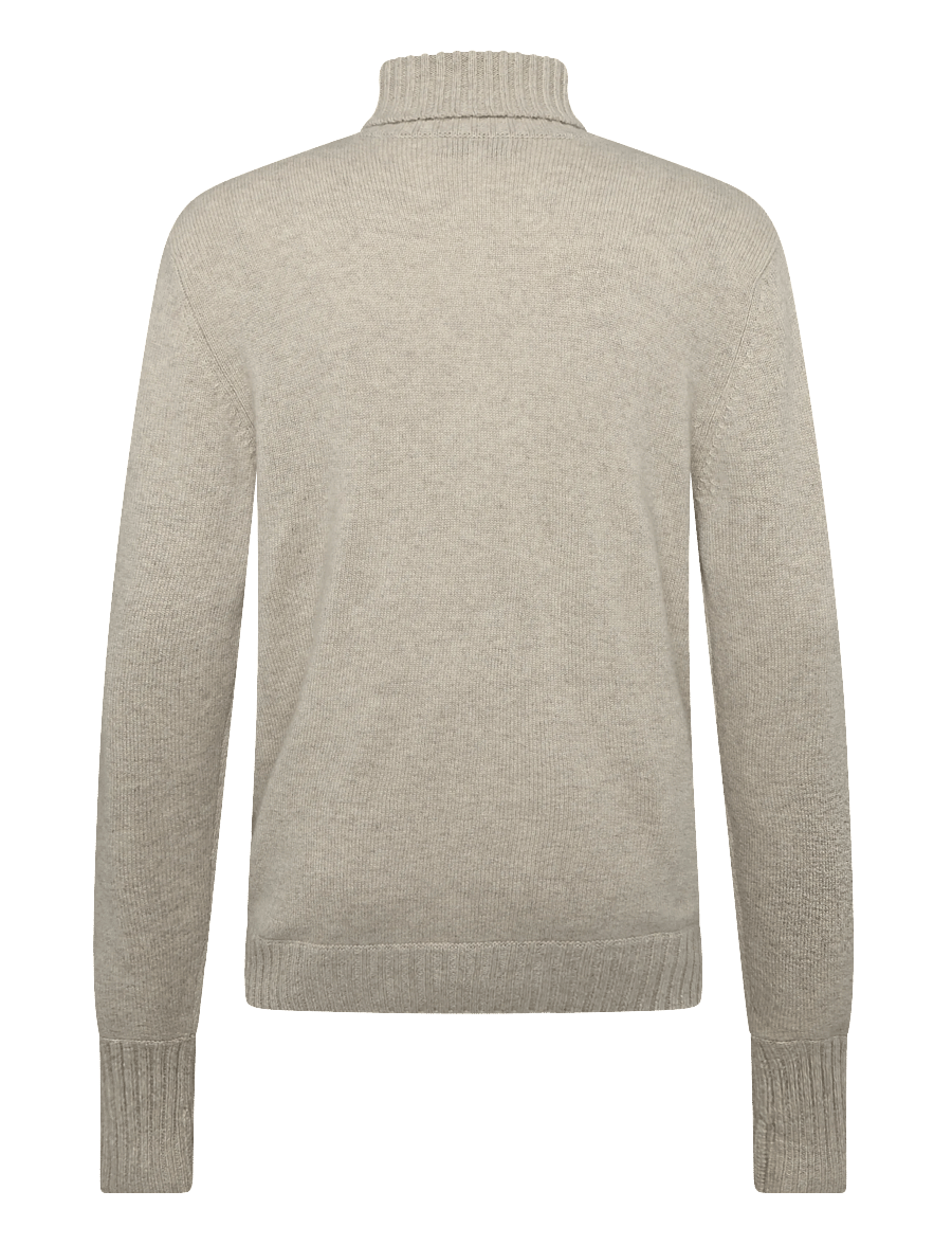 Davida Cashmere - man chunky roll neck sweater - kõrge kaelusega - sand - 1