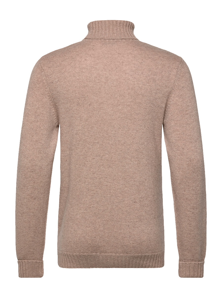 Davida Cashmere - Man Chunky Roll Neck Sweater - poolokaulus - sand - 1