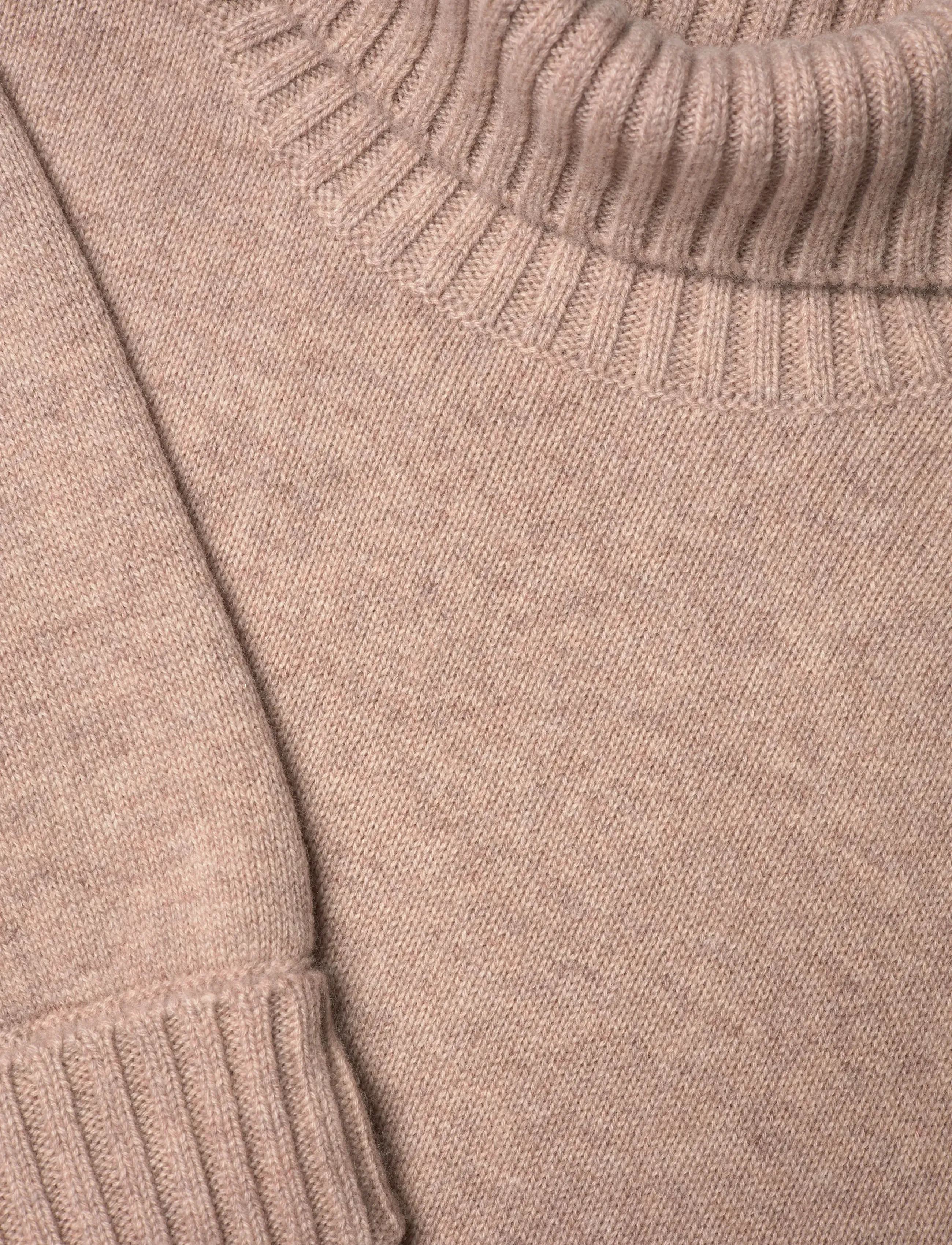Davida Cashmere - Man Chunky Roll Neck Sweater - poolokaulus - sand - 2