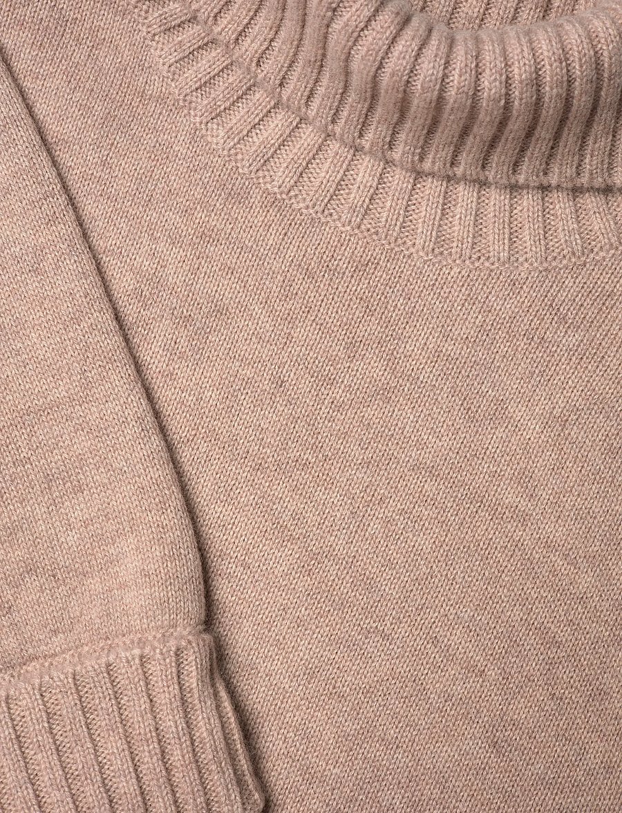 Davida Cashmere - Man Chunky Roll Neck Sweater - poolokaulus - sand - 2