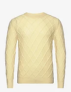 Man O-neck Cable Sweater - CITRUS