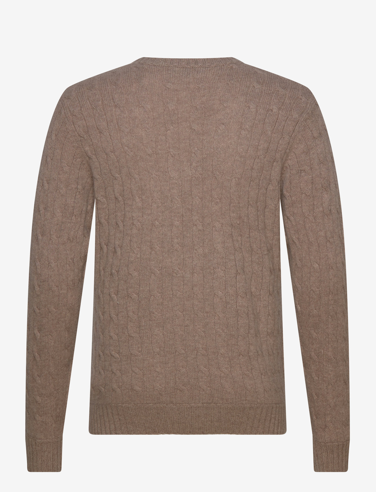 Davida Cashmere - Man O-neck Cable Sweater - herbstliche kleidung - mink - 1