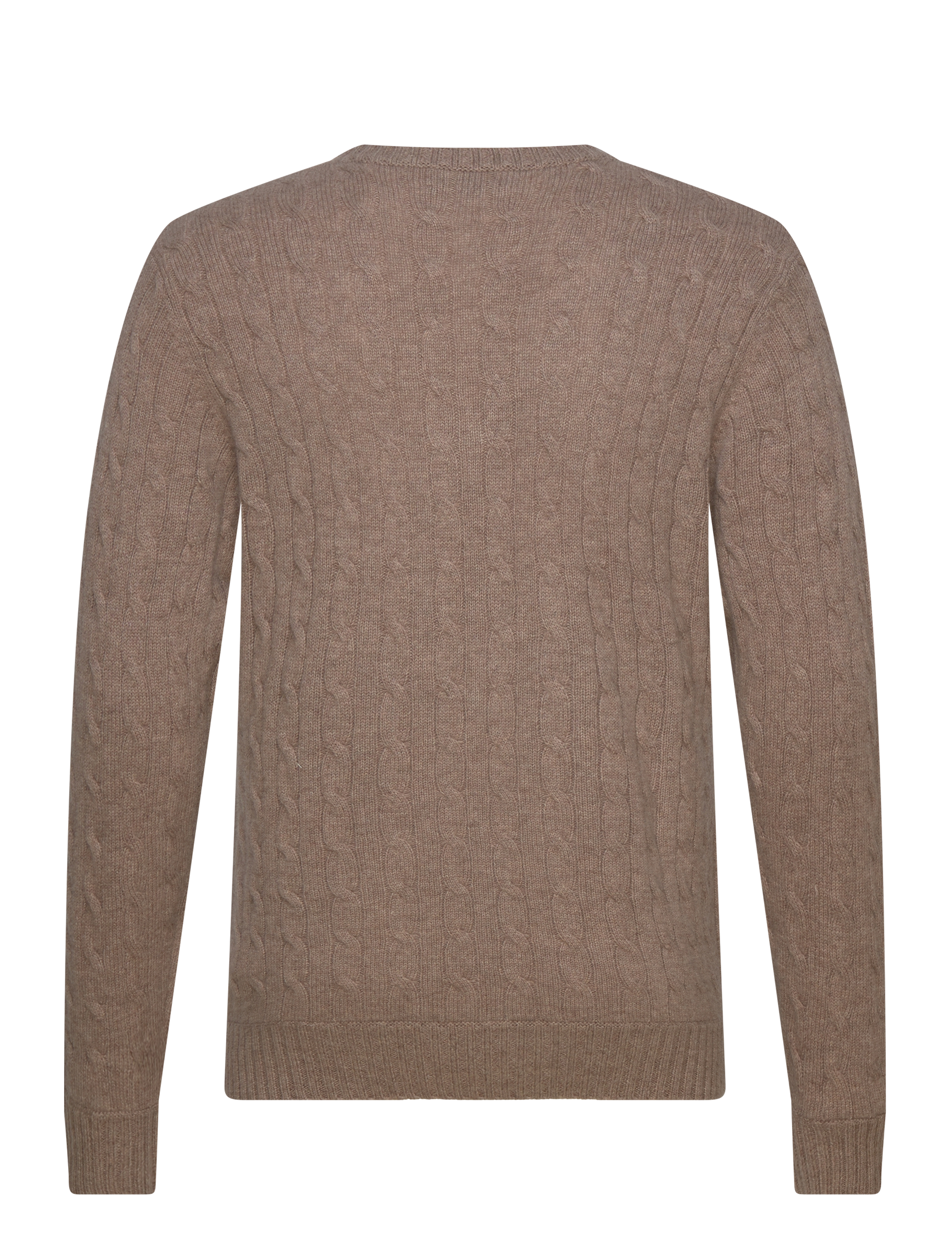Davida Cashmere - Man O-neck Cable Sweater - mink - 1