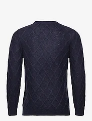 Davida Cashmere - Man O-neck Cable Sweater - strik med rund hals - navy - 1