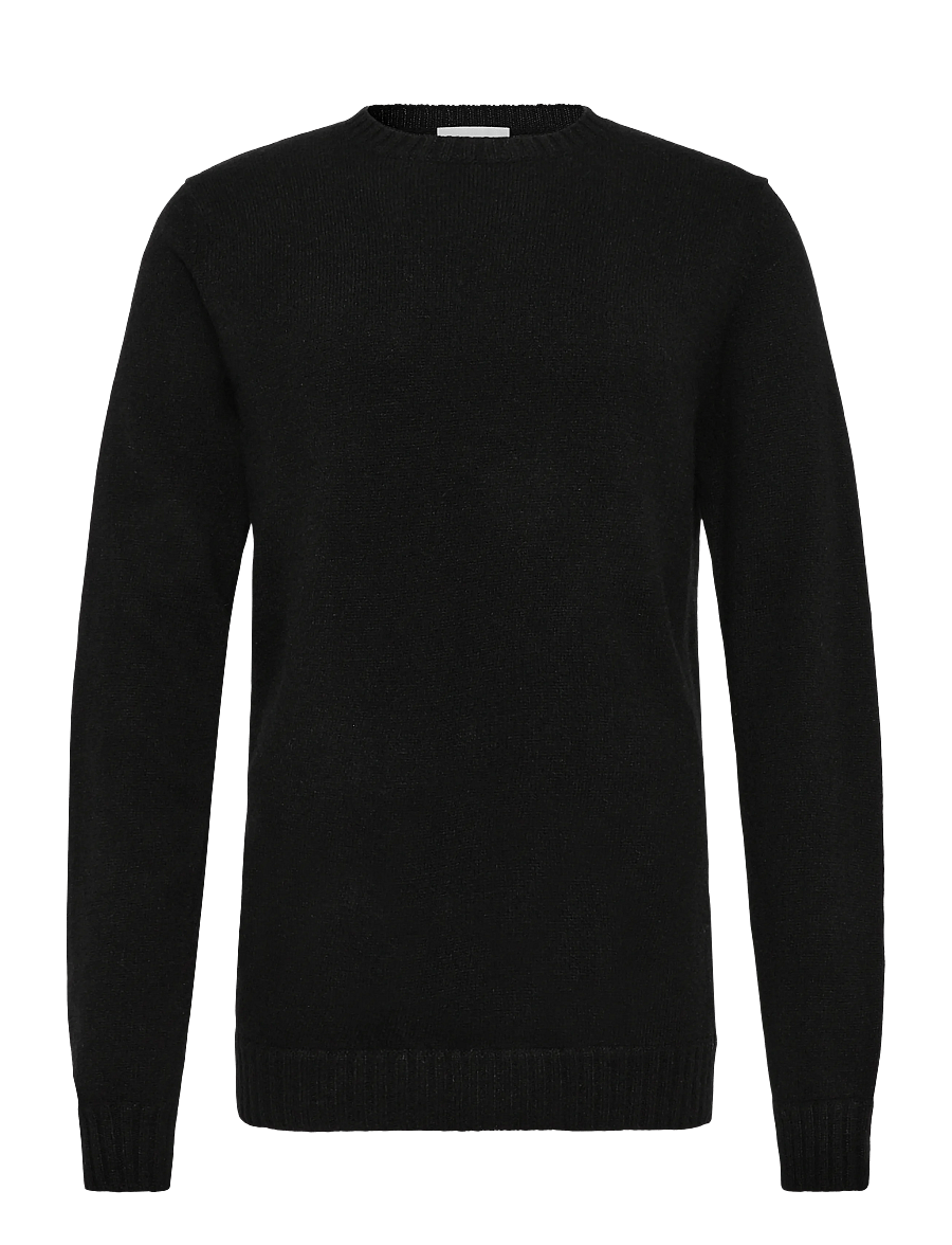 Davida Cashmere - Man Chunky O-neck Sweater - megztiniai su apvalia apykakle - black - 1
