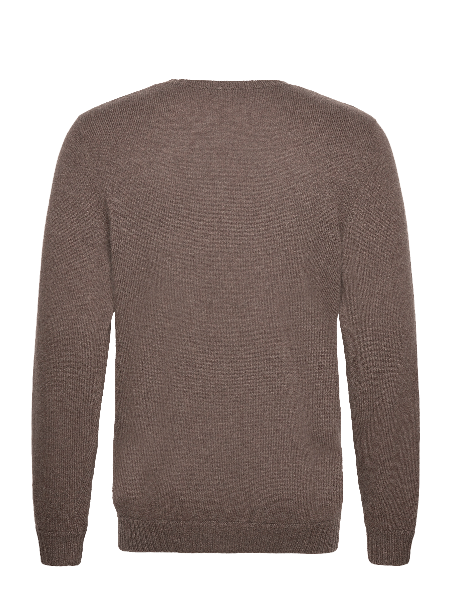 Davida Cashmere - man chunky o-neck sweater - rundhalsad - cacao - 1