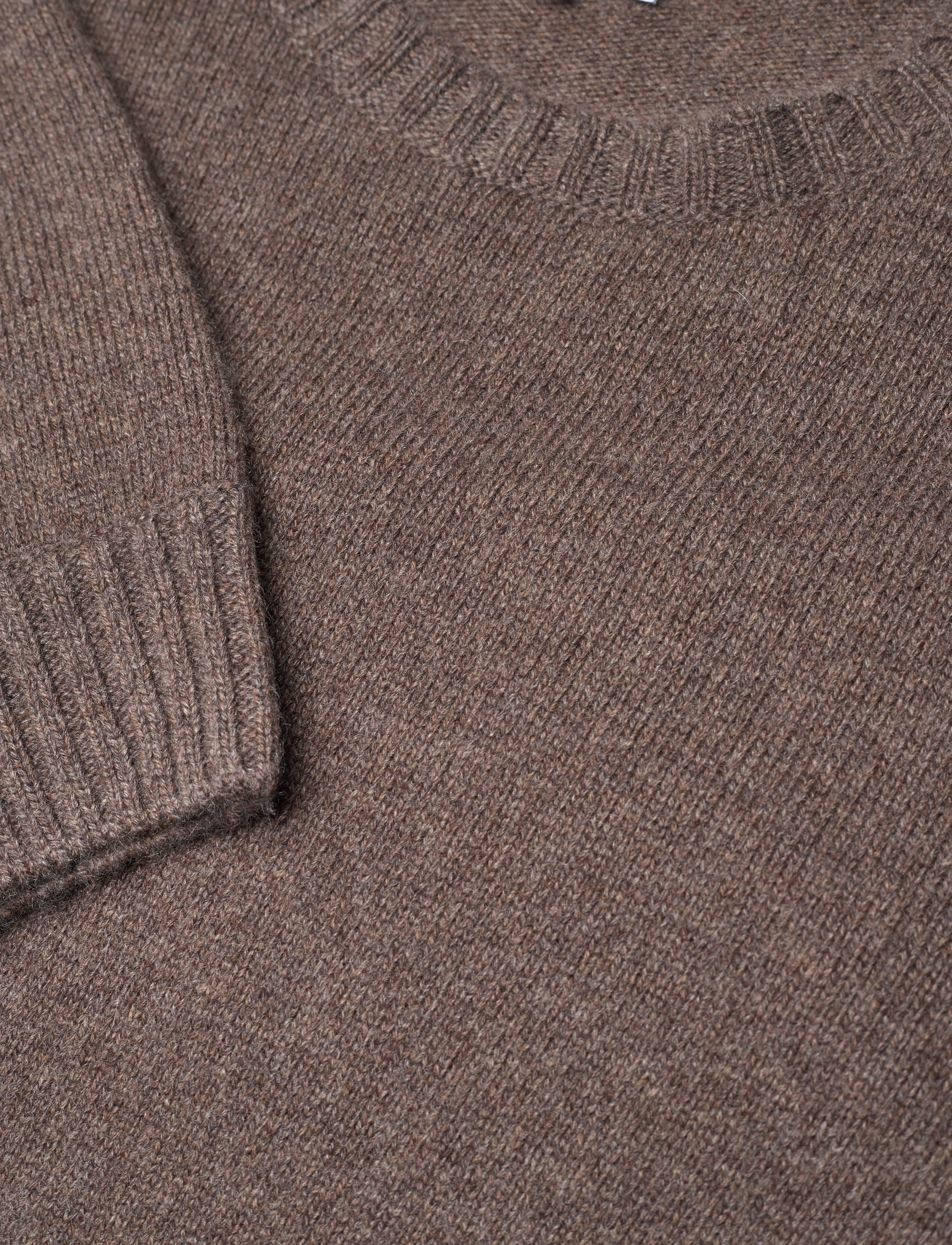 Davida Cashmere - man chunky o-neck sweater - rundhalsad - cacao - 2