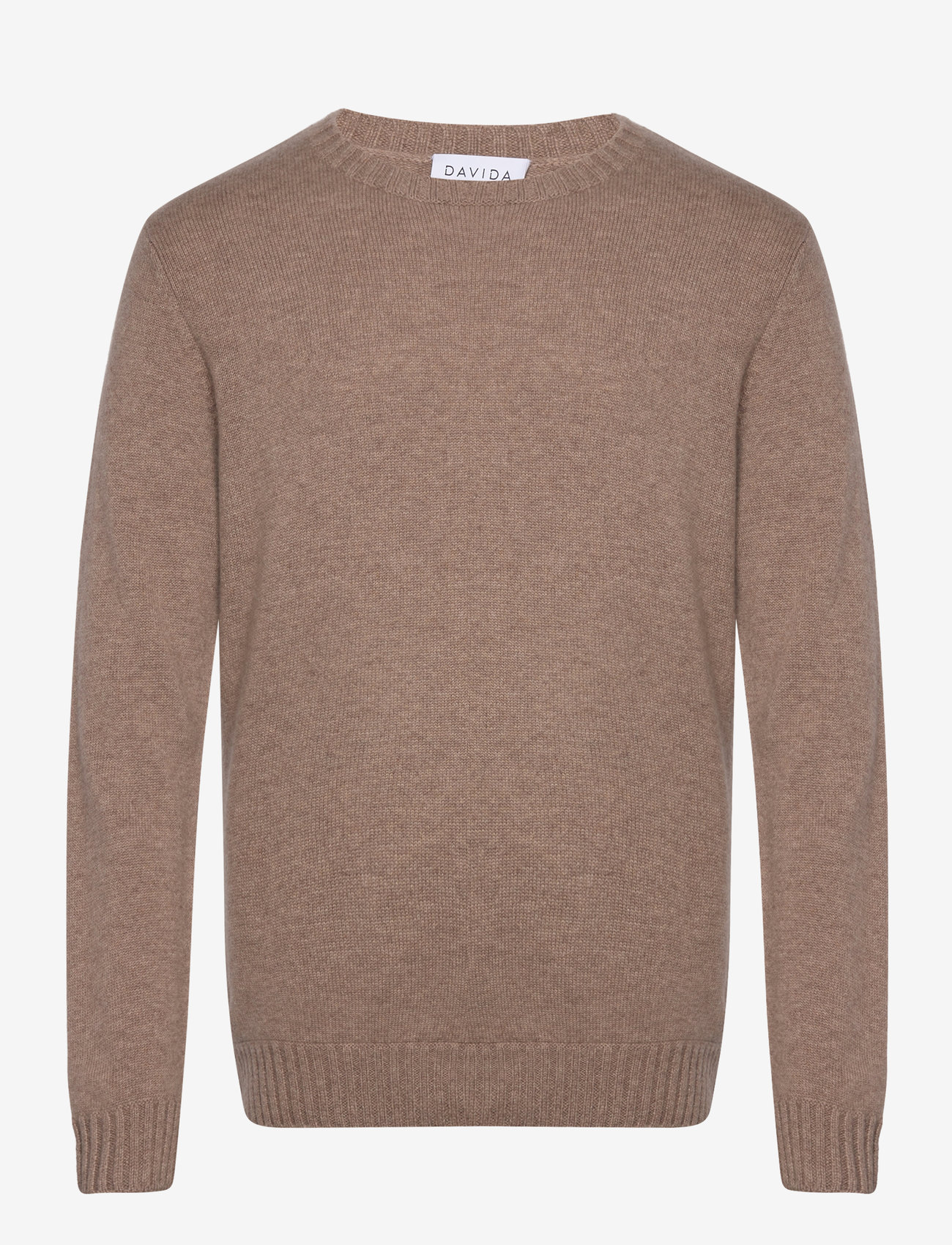 Davida Cashmere - Man Chunky O-neck Sweater - efterårstøj - mink - 0