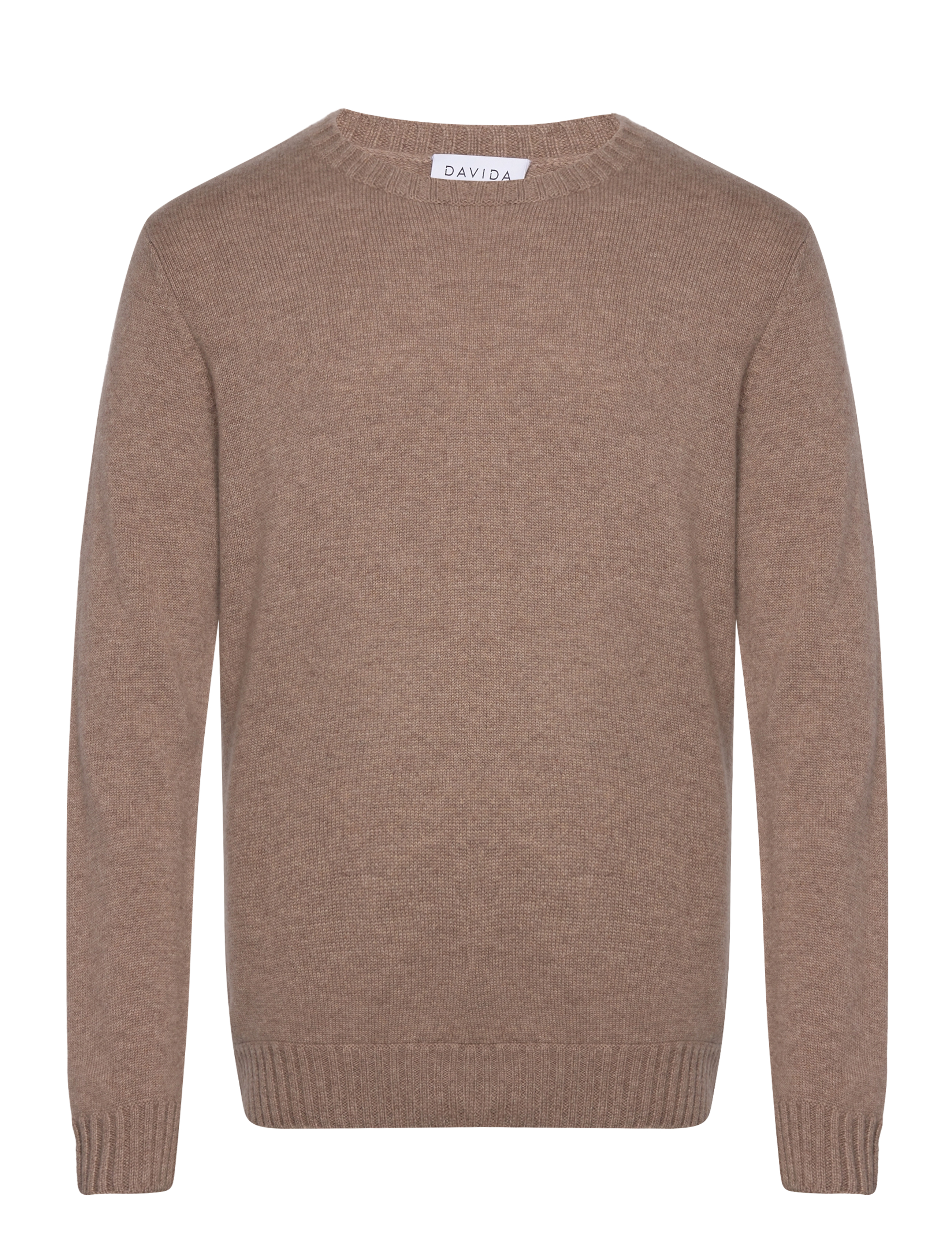 Davida Cashmere Man Chunky O-neck Sweater - Strickmode - MINK / brown