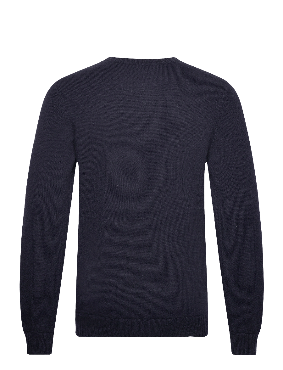 Davida Cashmere - man chunky o-neck sweater - rundhalsad - navy - 1