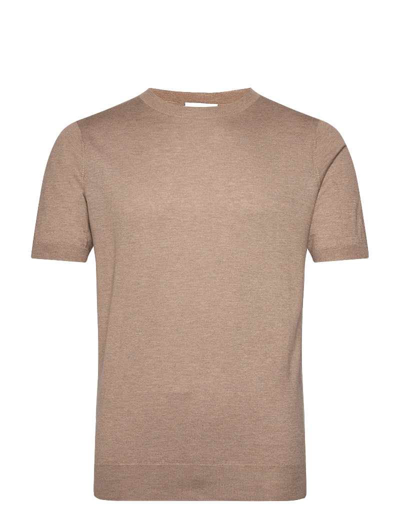 Davida Cashmere - Man Fine Knit T-shirt - t-shirts - mink - 1