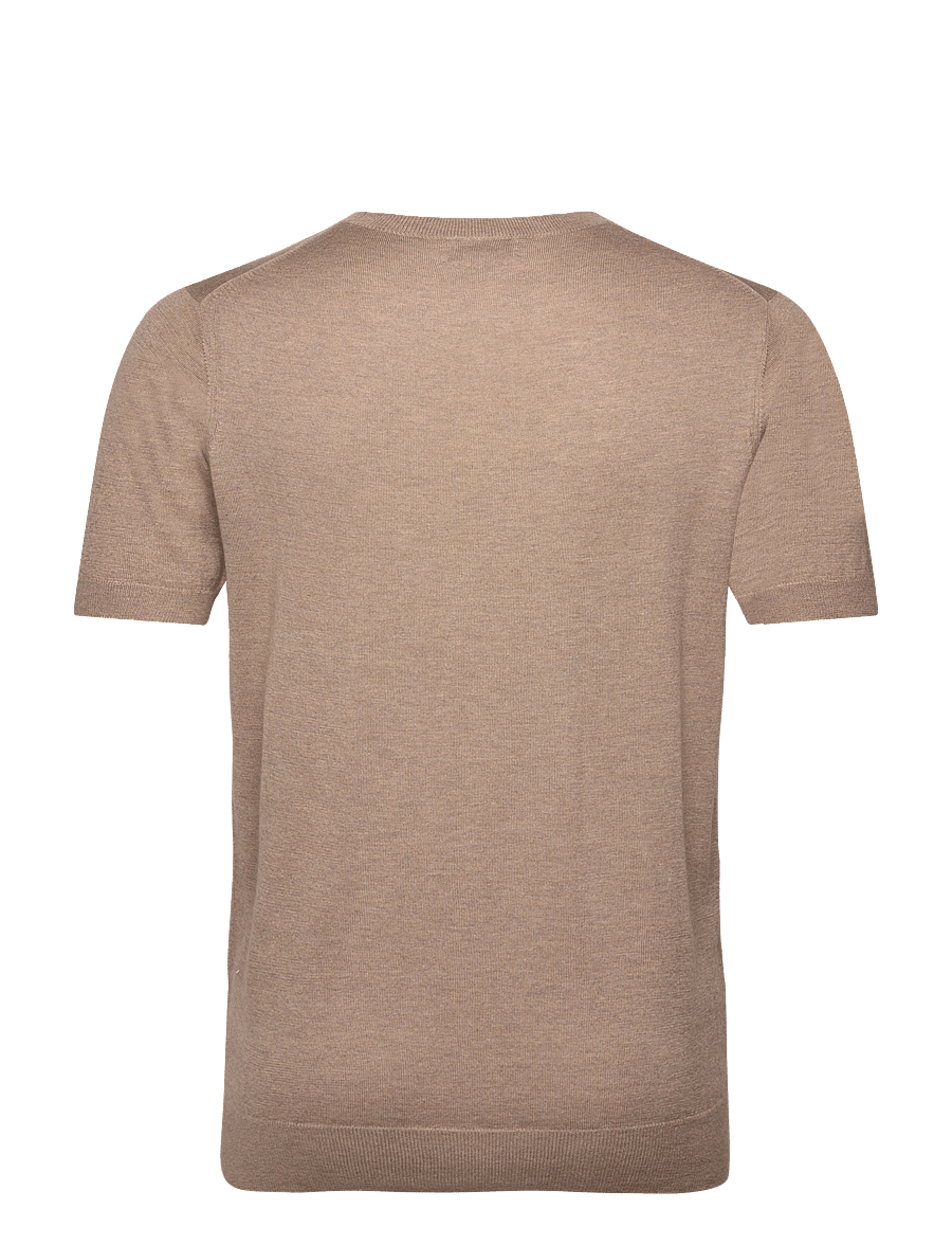 Davida Cashmere - Man Fine Knit T-shirt - lühikeste varrukatega t-särgid - mink - 2