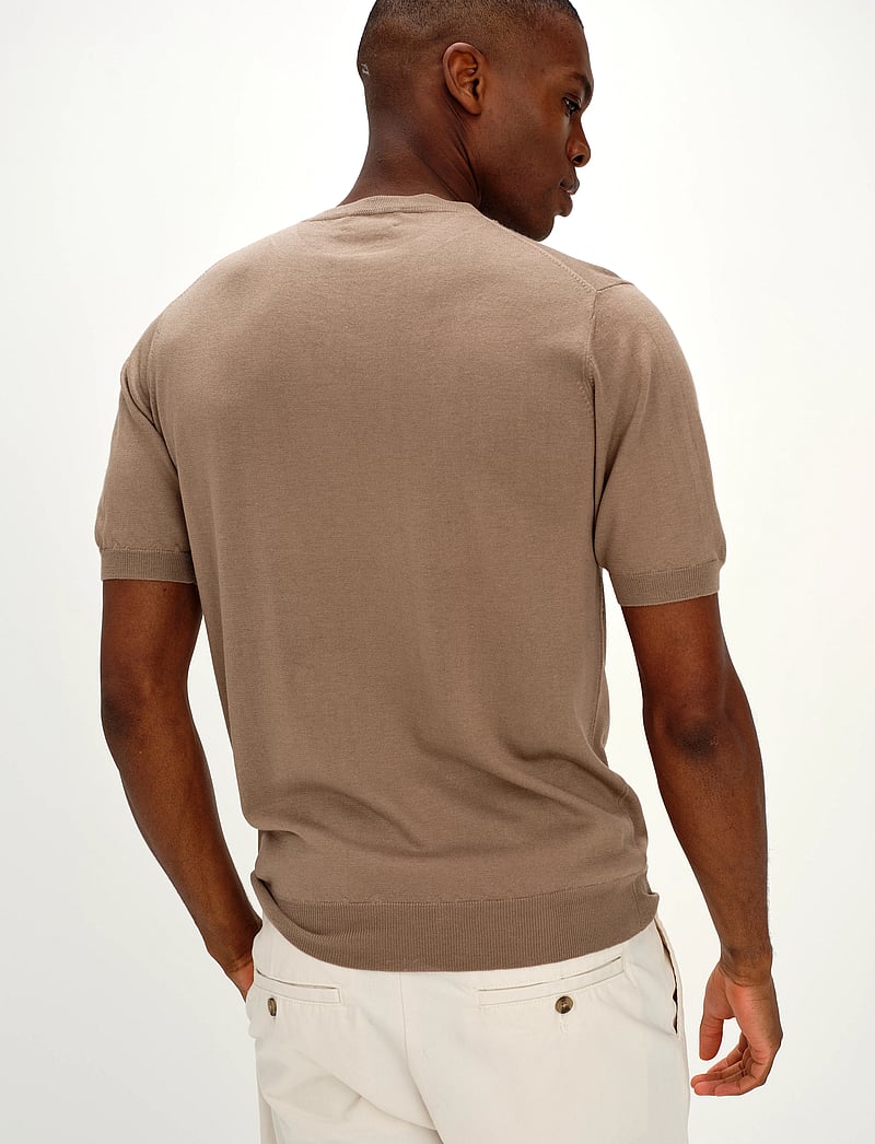 Davida Cashmere - Man Fine Knit T-shirt - t-shirts - mink - 3