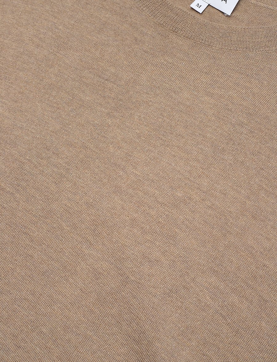 Davida Cashmere - Man Fine Knit T-shirt - lühikeste varrukatega t-särgid - mink - 4