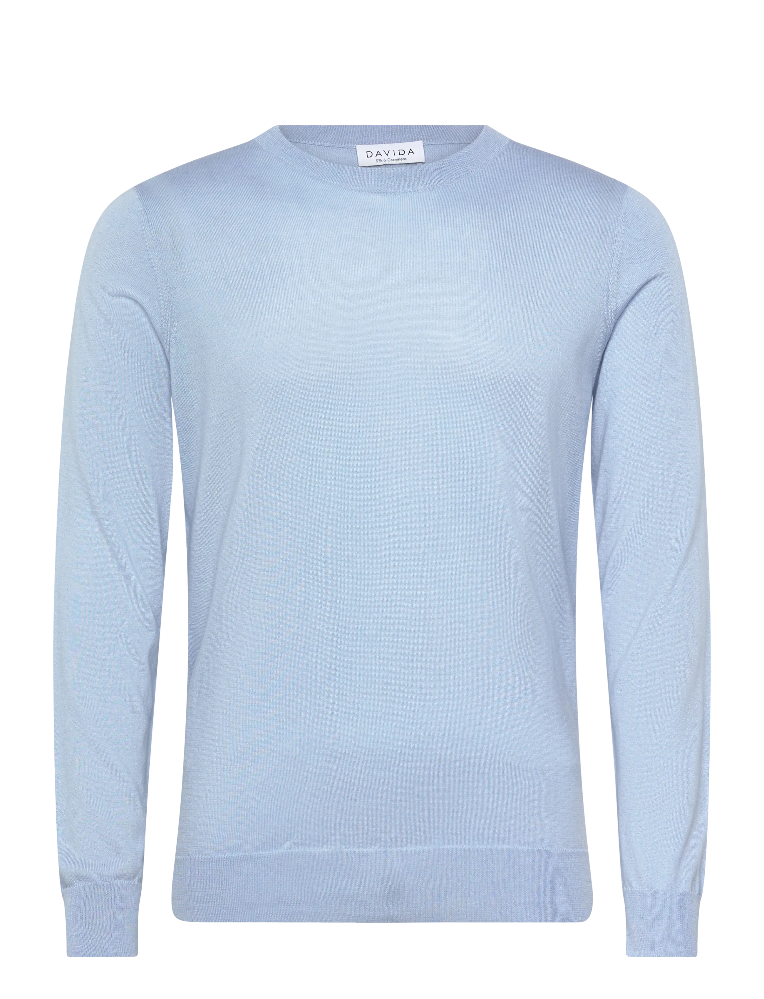 Davida Cashmere Man Fine Knit O-neck sweater - Basic-Strickmode - BLUE FUG / blue