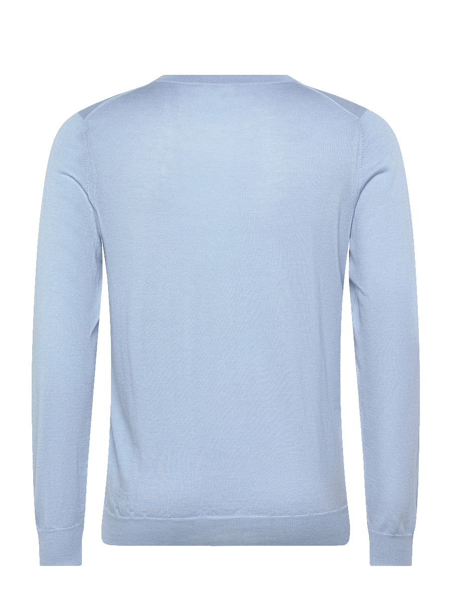 Davida Cashmere - Man Fine Knit O-neck Sweater - rund hals - blue fug - 2