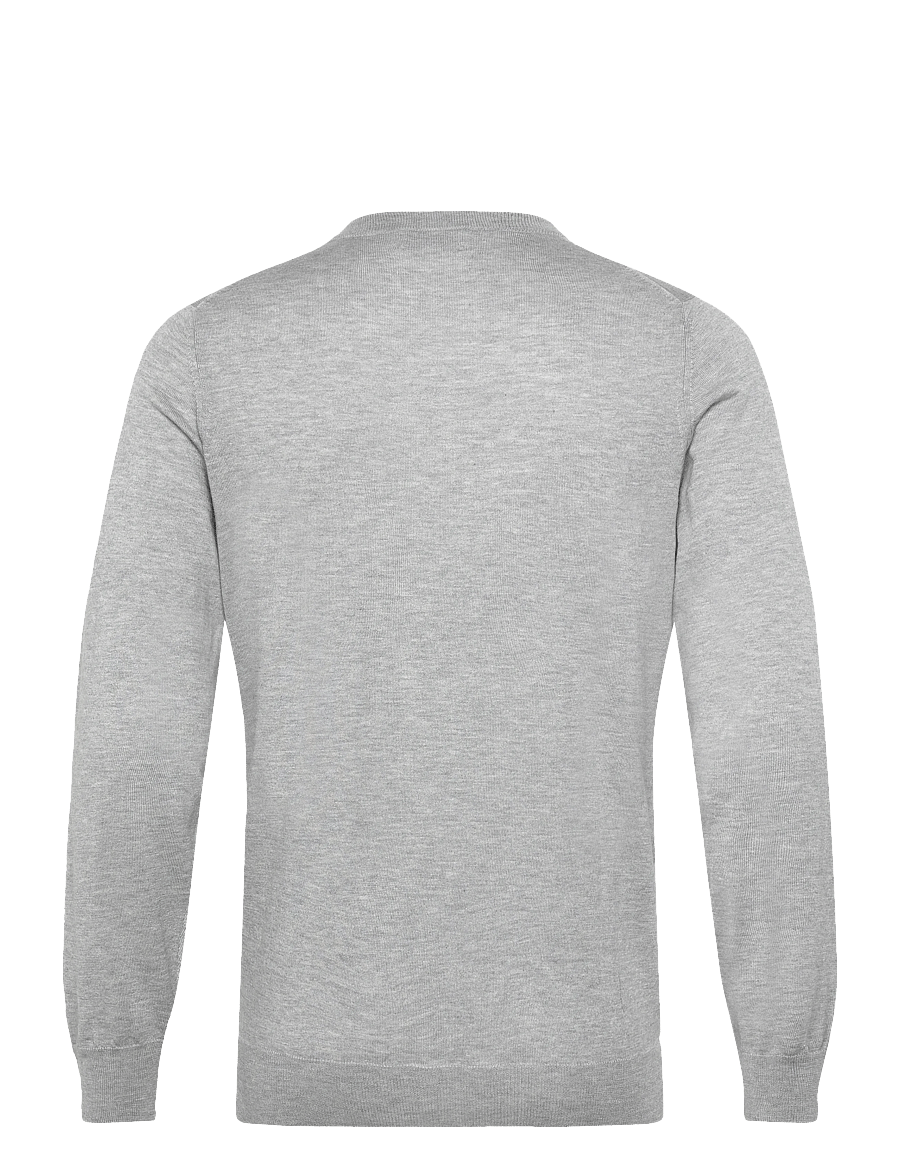 Davida Cashmere - Man Fine Knit O-neck Sweater - rund hals - light grey - 2